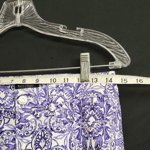 White House Black Market Purple Paisley-Print Ankle Pants - Picture 3 of 5